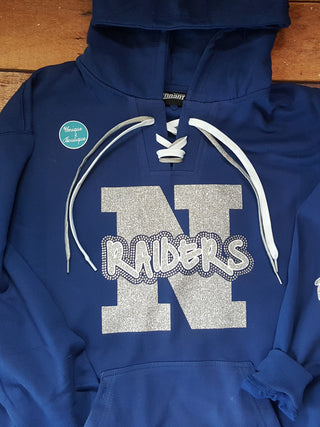 Raiders Rhinestone Lace-Up Hoodie