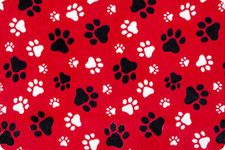 Red PawSome Minky & Black Embossed Paw Print Cuddle Blanket Quilt