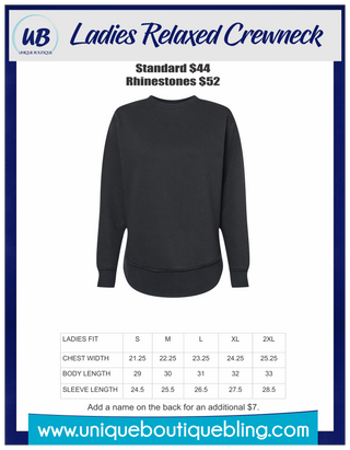 Warriors Rhinestone Relaxed Crewneck