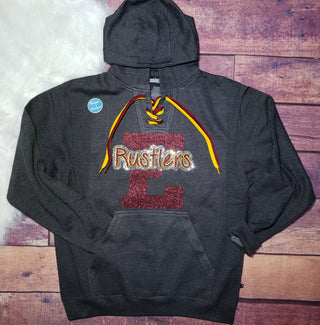 Rustlers E Rhinestone Lace-Up Hoodie