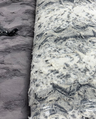 Black Snowy Owl Minky Blanket w/ Choice of Grey Backings- Baby Size to King Size & Pillow Options