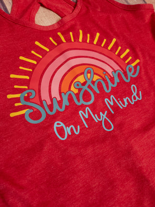 Sunshine On My Mind Red Keyhole Tank