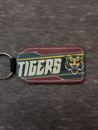 Tigers Maroon & Gold Leather Keychain