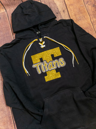 Titans T Rhinestone Lace-Up Hoodie