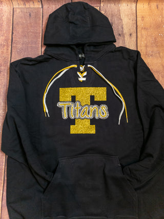 Titans T Rhinestone Lace-Up Hoodie