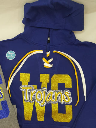 Trojans WC Rhinestone Lace-Up Hoodie