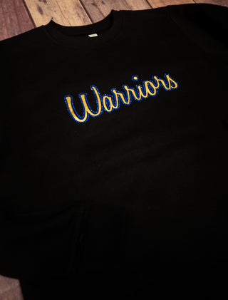 Warriors Rhinestone Relaxed Crewneck