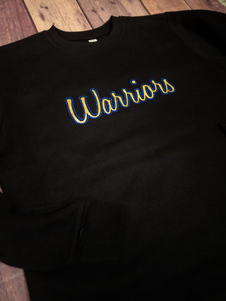 Warriors Rhinestone Relaxed Crewneck