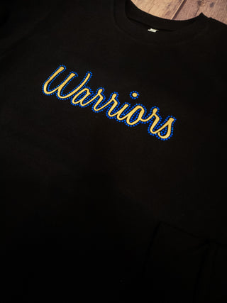 Warriors Rhinestone Relaxed Crewneck