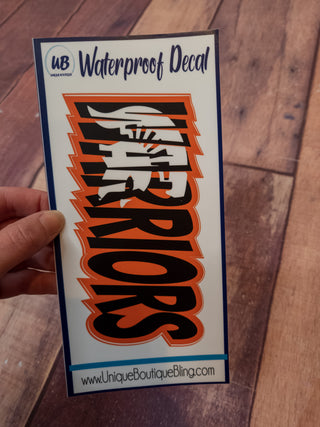 Warriors Orange & Black Decal