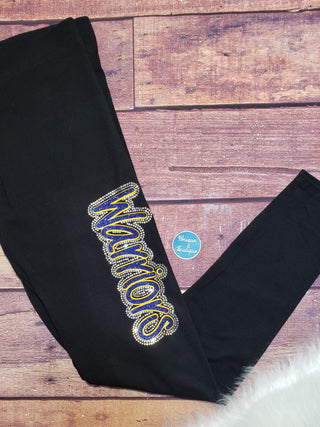 Warriors Rhinestone Leggings