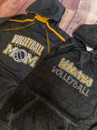Wolverines Volleyball Rhinestone Fleece Hoodie