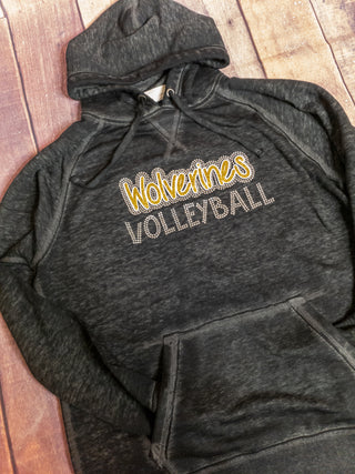 Wolverines Volleyball Rhinestone Fleece Hoodie