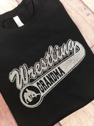 Wrestling Grandma Rhinestone Tee - More Color Options