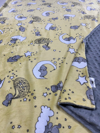Yellow Elephant Sandman Minky Blanket