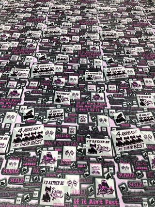 Purple & Grey 4 Abreast Sprint Cars At Their Best Minky Blanket