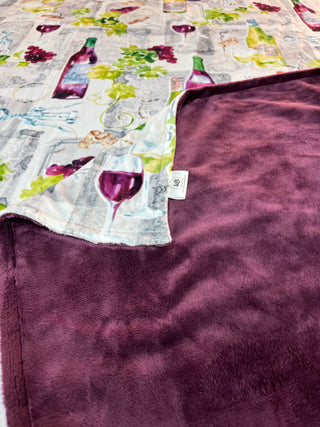 Vineyard Wine Minky Blanket. READY TO SHIP!