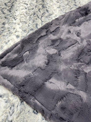 Black Snowy Owl Minky Blanket w/ Choice of Grey Backings- Baby Size to King Size & Pillow Options