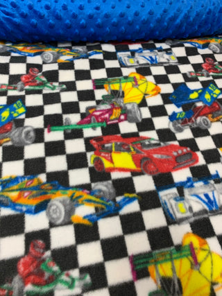 All Race Cars Blankets **Choose Size & Backing  *Embroidery Customization available.