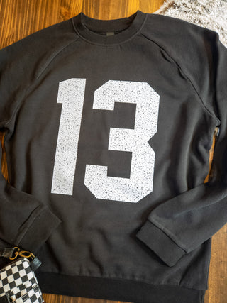 Personalized Number Cloud Fleece Crewneck Sweatshirt