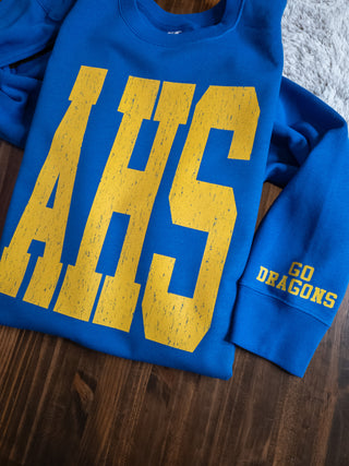 AHS Go Dragons! Blue Classic Crewneck Sweatshirt