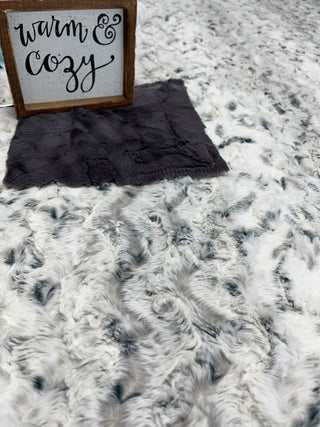 Alloy Gray Snowy Owl Double Sided Minky Blanket - All Sizes Baby to King Size *Choose Backing