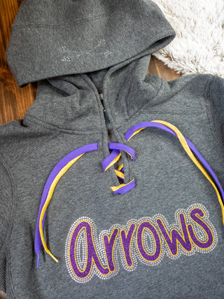 Arrows Watertown Rhinestone Lace-Up Hoodie