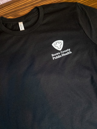 Brown County Public Health Black Shirt - Left Chest White Logo