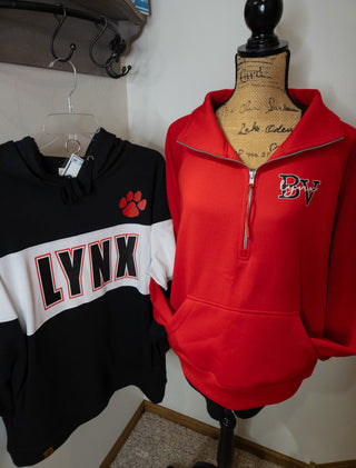 BV Lynx Red Half Zip Pullover - Ladies Fit