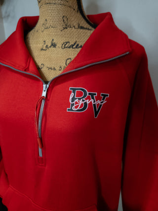 BV Lynx Red Half Zip Pullover - Ladies Fit