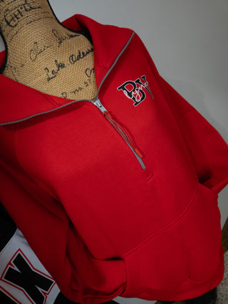 BV Lynx Red Half Zip Pullover - Ladies Fit
