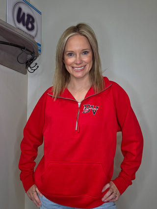 BV Lynx Red Half Zip Pullover - Ladies Fit
