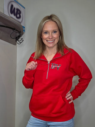 BV Lynx Red Half Zip Pullover - Ladies Fit