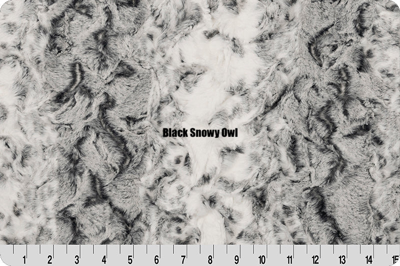 Black Snowy Owl w/ Charcoal Gray Hide Adult Size Blanket. **Ready to Ship