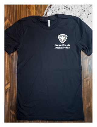 Brown County Public Health Black Shirt - Left Chest White Logo