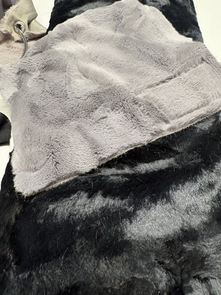 Graphite Gray  & Black Minky Blanket - Choose Size *Can Add Embroidery