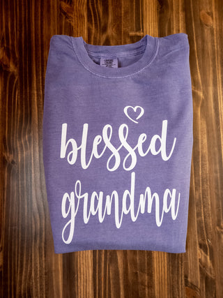 Blessed Grandma Dyed Tee - More Color Options