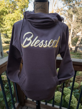 Blessed Puff Print Java Funnel Neck - Ladies Fit