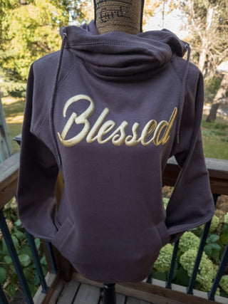 Blessed Puff Print Java Funnel Neck - Ladies Fit