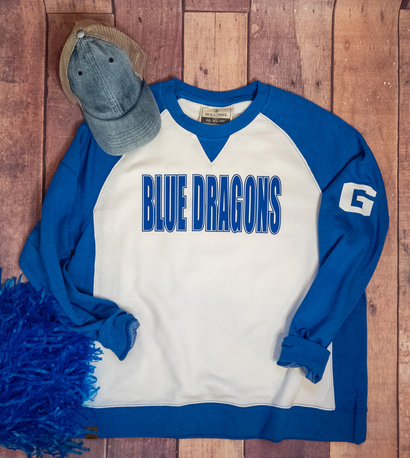 Blue Dragons Blue League Crewneck - Ladies Fit