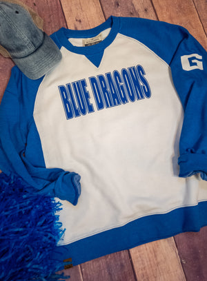Blue Dragons Blue League Crewneck - Ladies Fit