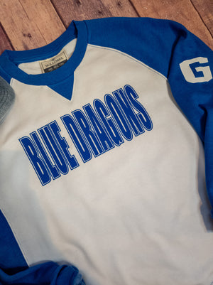 Blue Dragons Blue League Crewneck - Ladies Fit