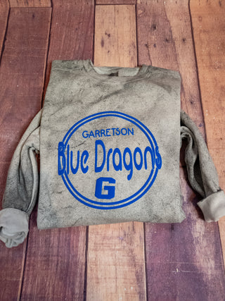 Blue Dragons Garretson Puff Colorblast Crewneck Sweatshirt