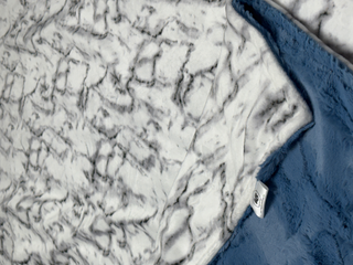 White & Grey Marble Minky Blanket *Many backing Options *Ready To Ship