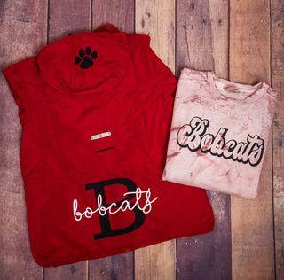 Bobcats B Red Lightweight Jacket - LADIES LARGE