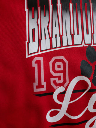 Brandon Valley Lynx Distressed Red Crewneck Sweatshirt