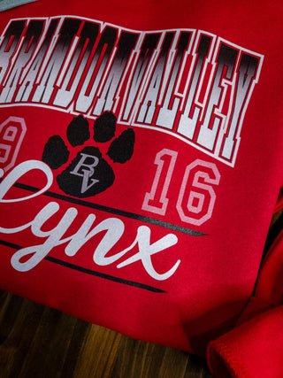 Brandon Valley Lynx Red Classic Crewneck Sweatshirt