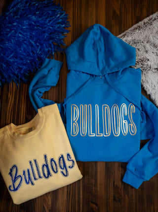 Bulldogs Metallic Puff Blue Moon Beach Wash Hooded Sweatshirt