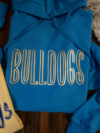 Bulldogs Metallic Puff Blue Moon Beach Wash Hooded Sweatshirt