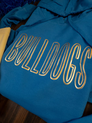 Bulldogs Metallic Puff Blue Moon Beach Wash Hooded Sweatshirt